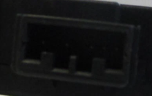 Load image into Gallery viewer, Reference image — HVAC air-door actuator motor 113800-2430, native connector socket/keying detail from side photograph (same-photo detail, not a new camera angle)