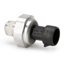 Load image into Gallery viewer, Reference image — engine oil pressure sensor 12574309, angled connector exterior, housing neck and hex mounting body