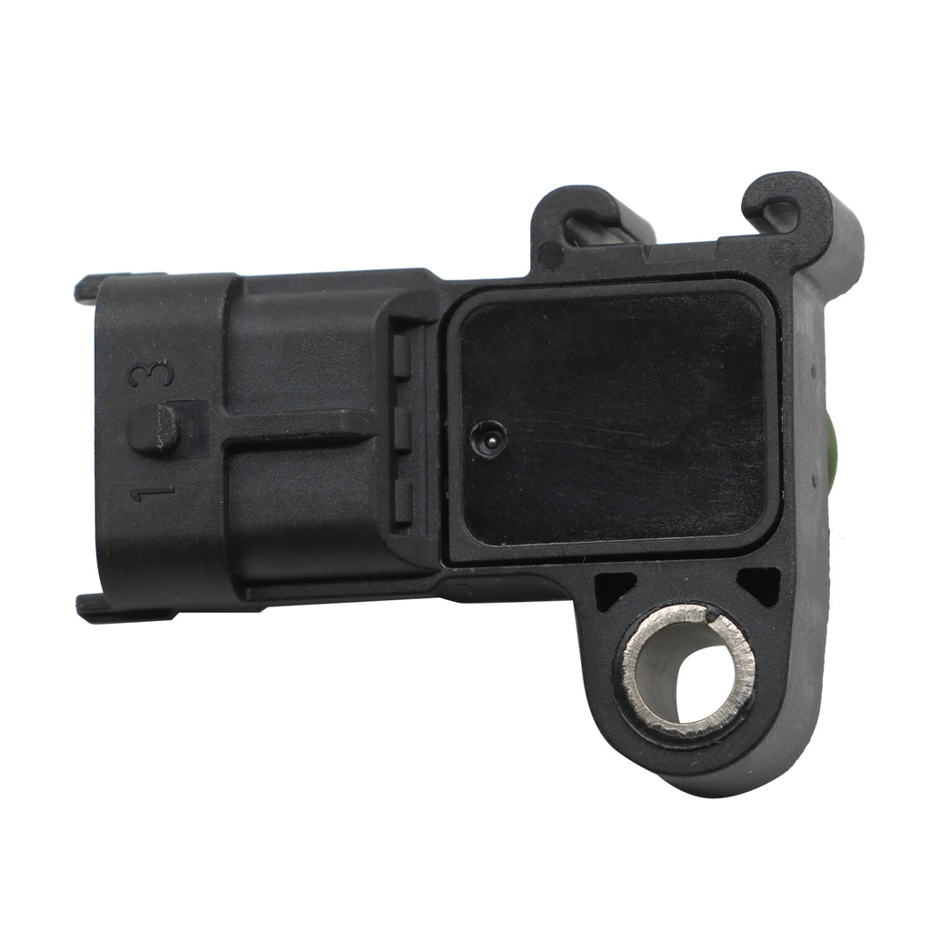 Manifold Absolute Pressure Sensor reference 12591290 - near-perpendicular label-side housing and mount; reference photograph, not actual stock