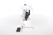 Load image into Gallery viewer, Reference image — aftermarket fuel pump module 17040-9U01B — complete side view with reservoir, spring, wiring and float arm; external Bosch reference, not actual stock