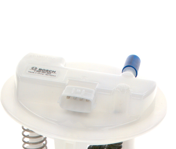 Reference image — aftermarket fuel pump module 17040-9U01B — native detail of flange, keyed socket and intrinsic reference label; external Bosch reference, not actual stock