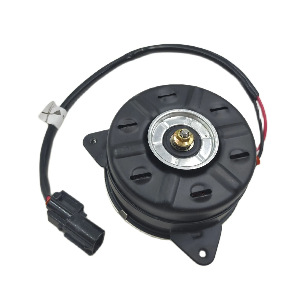 Reference image: 19030-R40-A01 cooling fan motor drive face and three mounting ears; external illustration, not actual stock