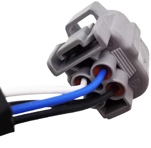 Reference image — upstream air/fuel ratio oxygen sensor 22641-AA140, connector rear, latch and wire entry: native panel crop from the source detail collage, not a newly created angle