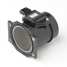 Load image into Gallery viewer, Reference image — aftermarket mass air flow sensor assembly 22680-2J200 — complete cylindrical housing, mesh inlet and four-hole flange reference photograph; external Denso reference, not actual stock