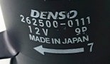 Load image into Gallery viewer, Reference image — cooling fan motor 262500-0111 — native same-photo detail of physical exact reference and rotation arrow; not another angle; external illustration, not actual stock