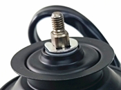 Load image into Gallery viewer, Reference image — cooling fan motor 262500-0111 — native same-photo detail of threaded output shaft, locating flat and fan attachment disc; not another angle; external illustration, not actual stock