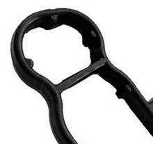 Load image into Gallery viewer, Reference photograph - single oil-filter-housing seal 26343-3CAB1 - same-photo round passage, locating nubs and junction sealing-profile detail