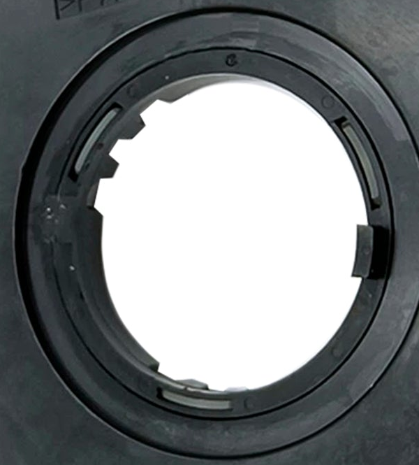 Reference image: Native detail crop of rear centre opening, keying and retaining features — 47945-AS500