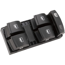 Load image into Gallery viewer, Reference image — aftermarket master power-window switch 4F0-959-851 — whole switch oblique front view and mounting clips; external reference, not actual stock