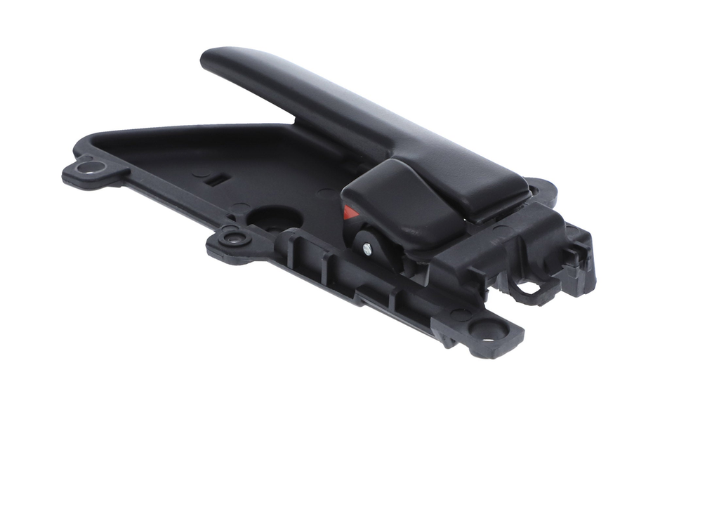 82610-3J000 black LH interior handle - pivot-end oblique and mounting-hole reference view; third-party reference, not actual stock photo