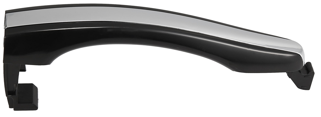 Reference photograph - 82651-3L000 black main exterior handle with chrome-colored insert, handle only - whole bare main handle, with the separate cap excluded