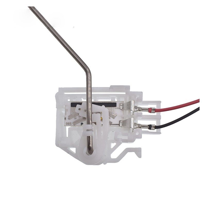 Reference image — fuel level sender 83320-0K020 — native source close-up of resistor/contact carrier, terminals and arm pivot; arm and wires extend beyond frame; external illustration, not actual stock