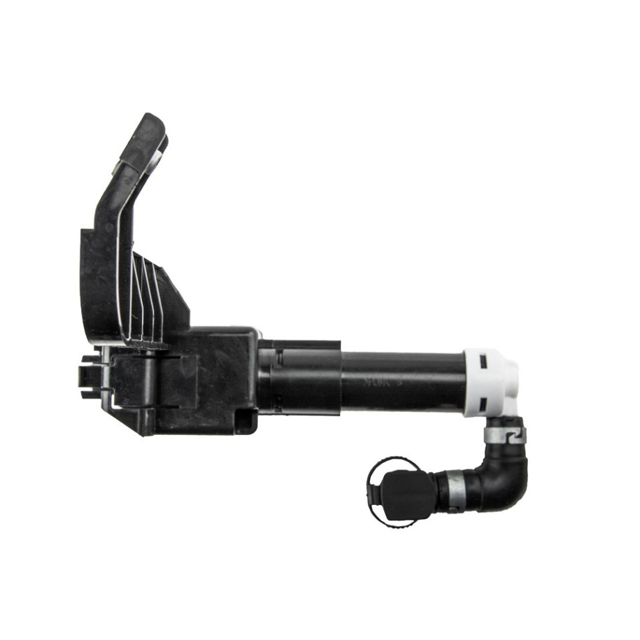 Reference image — right headlamp washer nozzle assembly 85207-53040 — opposite side whole view showing mounting-arm profile and short hose elbow; external illustration, not actual stock