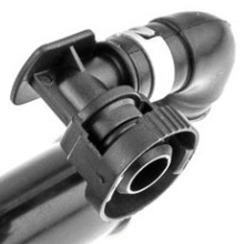 Load image into Gallery viewer, Reference image — right headlamp washer nozzle assembly 85207-53040 — native same-photo detail of fluid inlet mouth, elbow and retaining collar; not a new camera angle; external illustration, not actual stock