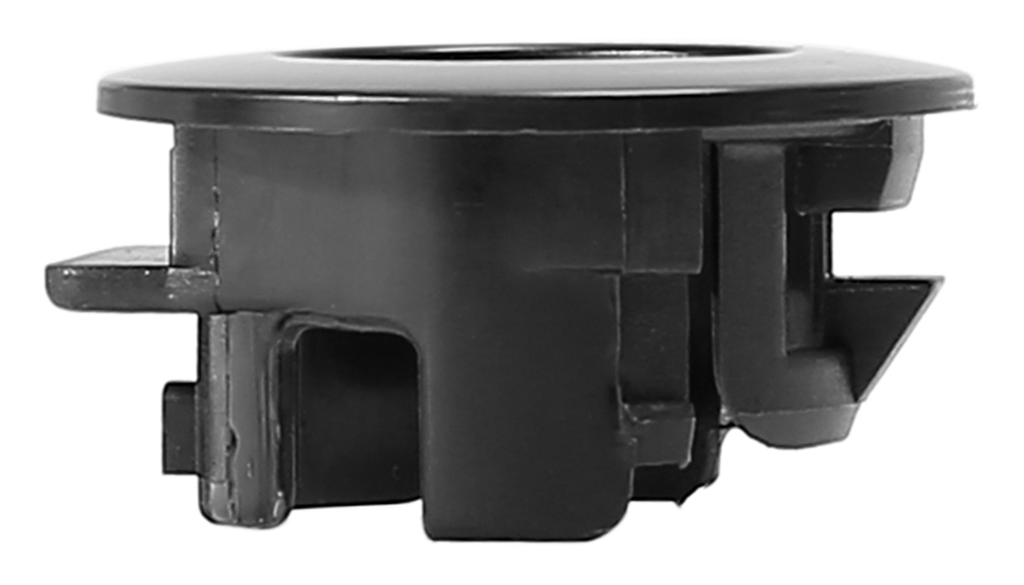 Reference image for 89348-28100-C0 black parking sensor retainer — whole single retainer, side profile reference view; source dimension labels excluded outside product