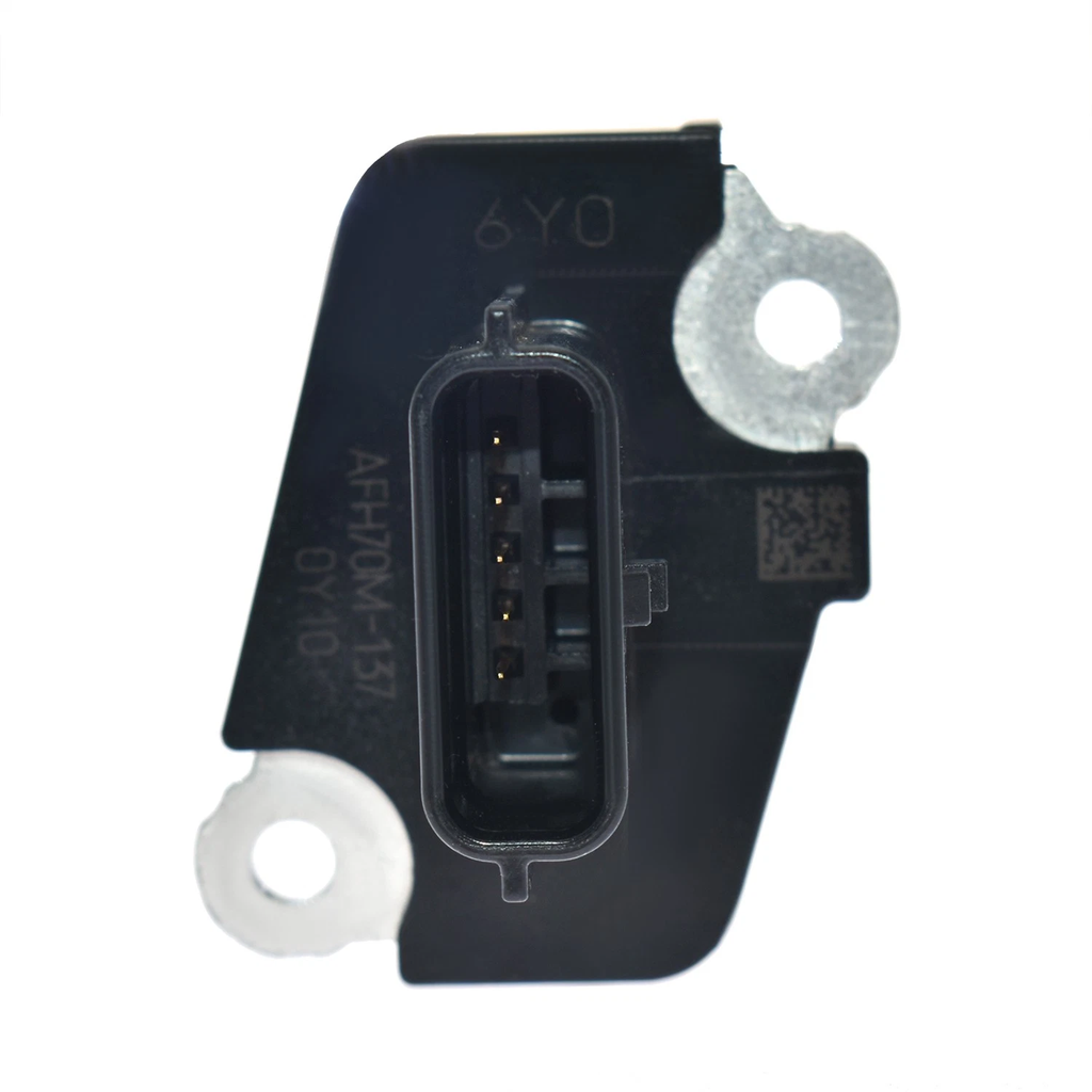 Reference image — mass air flow sensor AFH70M-137, five-contact keyed connector and physical AFH70M-137 marking