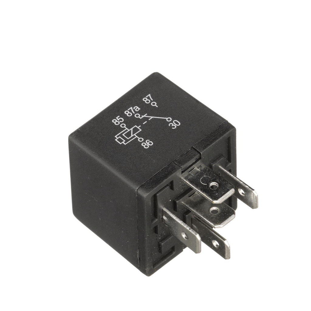 Reference image — aftermarket automotive relay F0AB-14B192-AA — angled housing, circuit marking and terminals; not actual stock