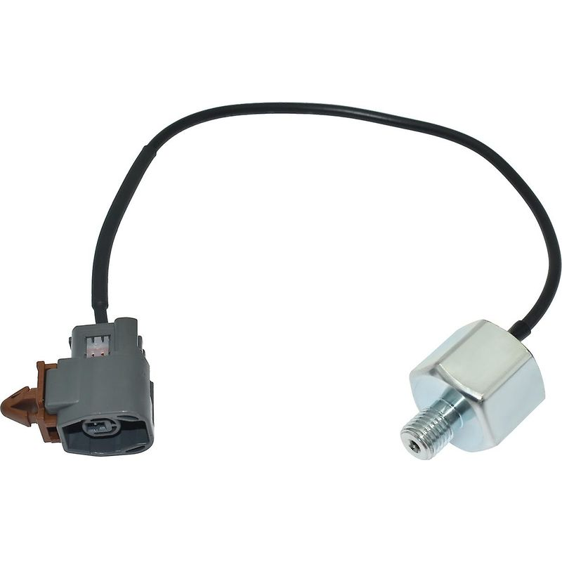 Reference image — knock sensor FP39E1T14875 (FP39 / E1T14875 markings), complete sensor and lead, keyed connector face and threaded end