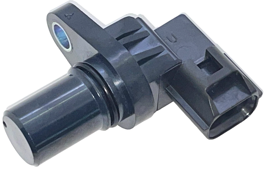 Reference image — aftermarket engine RPM sensor J5T23282 — complete angled housing and probe; reference brand markings only, not actual stock