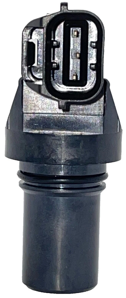 Reference image — aftermarket engine RPM sensor J5T23282 — three-terminal connector-face view; reference brand markings only, not actual stock