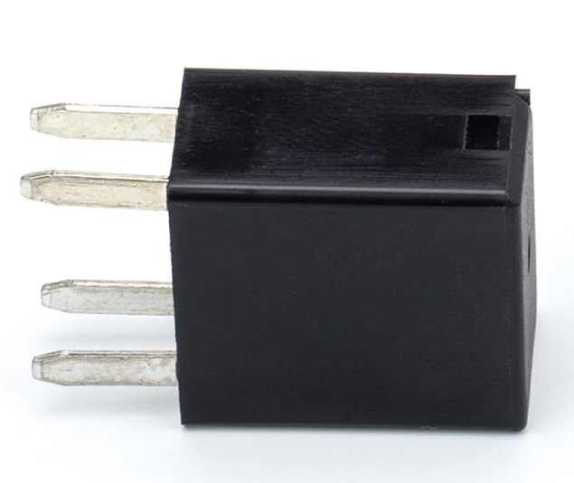 Automotive multi-purpose relay 13500114 — Complete side view and four terminals (reference image)