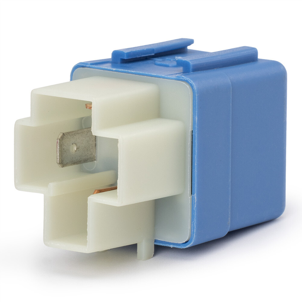 Replacement relay for Nissan reference 25230-79971 — Three-quarter housing and terminal side
