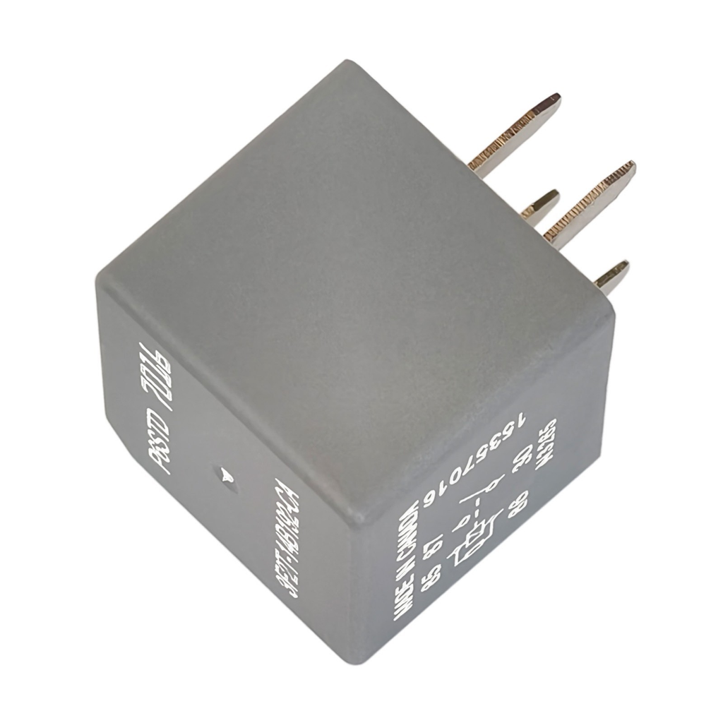 Automotive Relay reference 3F2T-14B192-CA, reverse top and case perspective