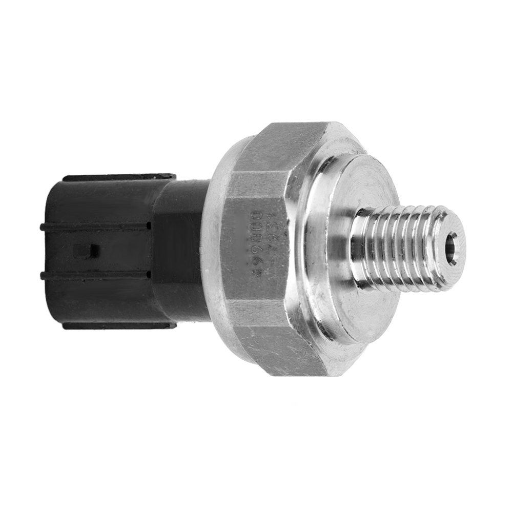 Reference image — oil pressure sensor 499000-7931, side profile showing metal body and connector latch