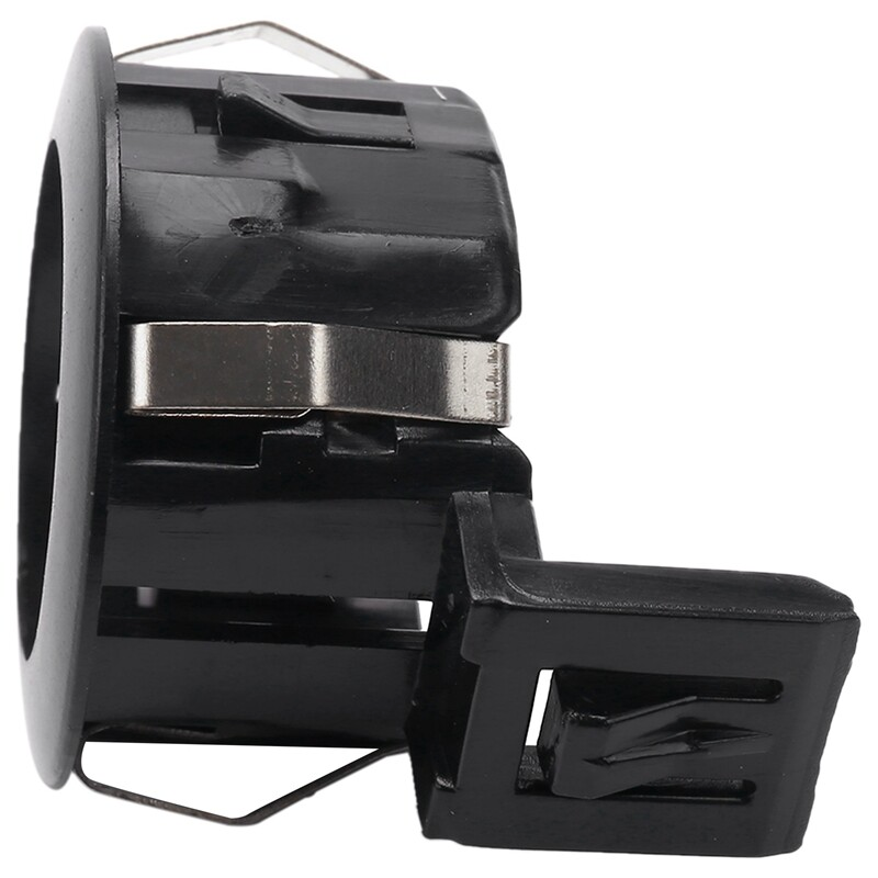 Black parking sensor retainer reference 89348-33030-C0, side profile with retaining springs and mounting tab