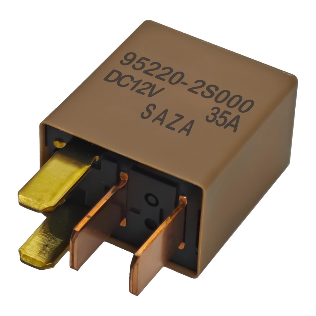 Power relay 95220-2S000 - marked face and four terminals oblique; reference photograph, not actual stock