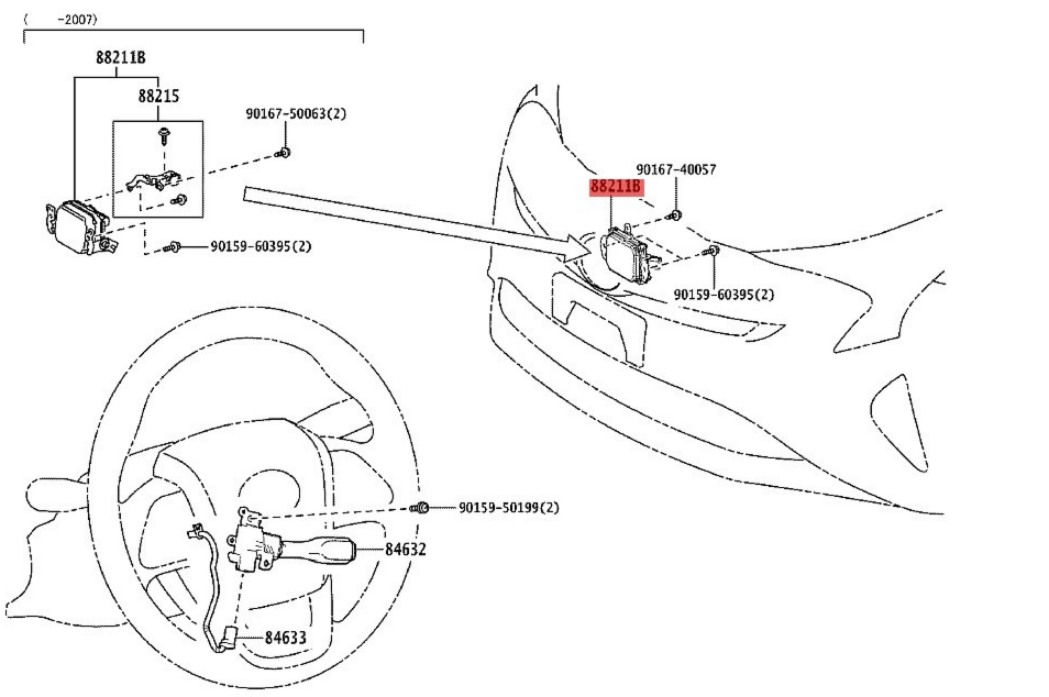 88210-47090 Toyota Prius ZVW50 Cruise Control Radar Wave Radar Millimeter wave radar 88210-47090 genuine original Toyota brand new 8821047090